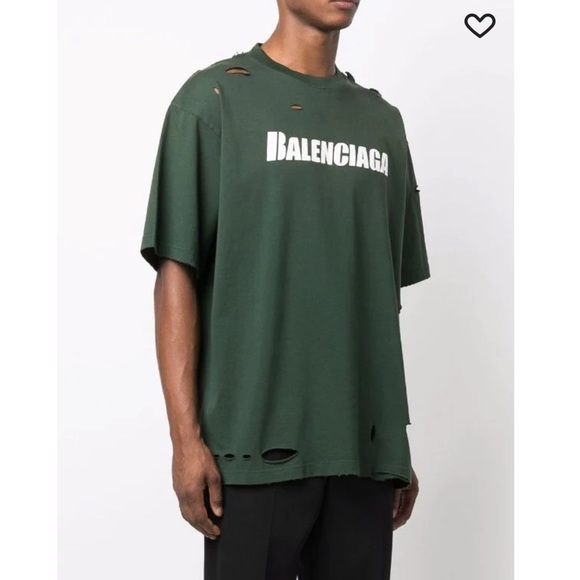 BALENCIAGA Distressed logo t-shirt UNIFIT - Picture 2 of 5